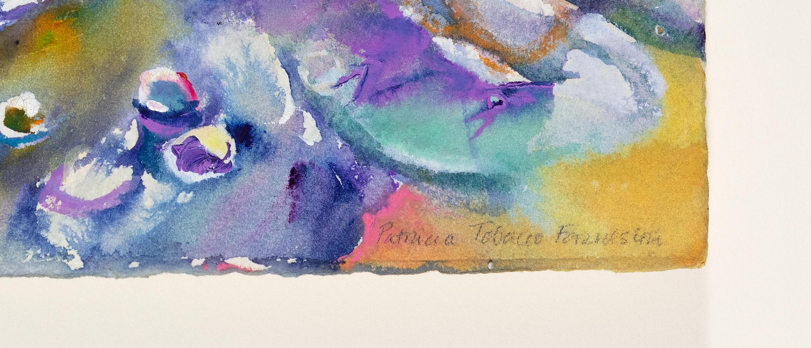 Poppies/Slice“ Original-Aquarell signiert von Patricia Tobacco Forrester – Painting von Patricia Tobacco-Forrester