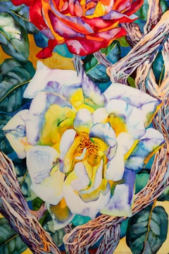 'Roses and Thorns' original watercolor signed by Patricia Tobacco Forrester
