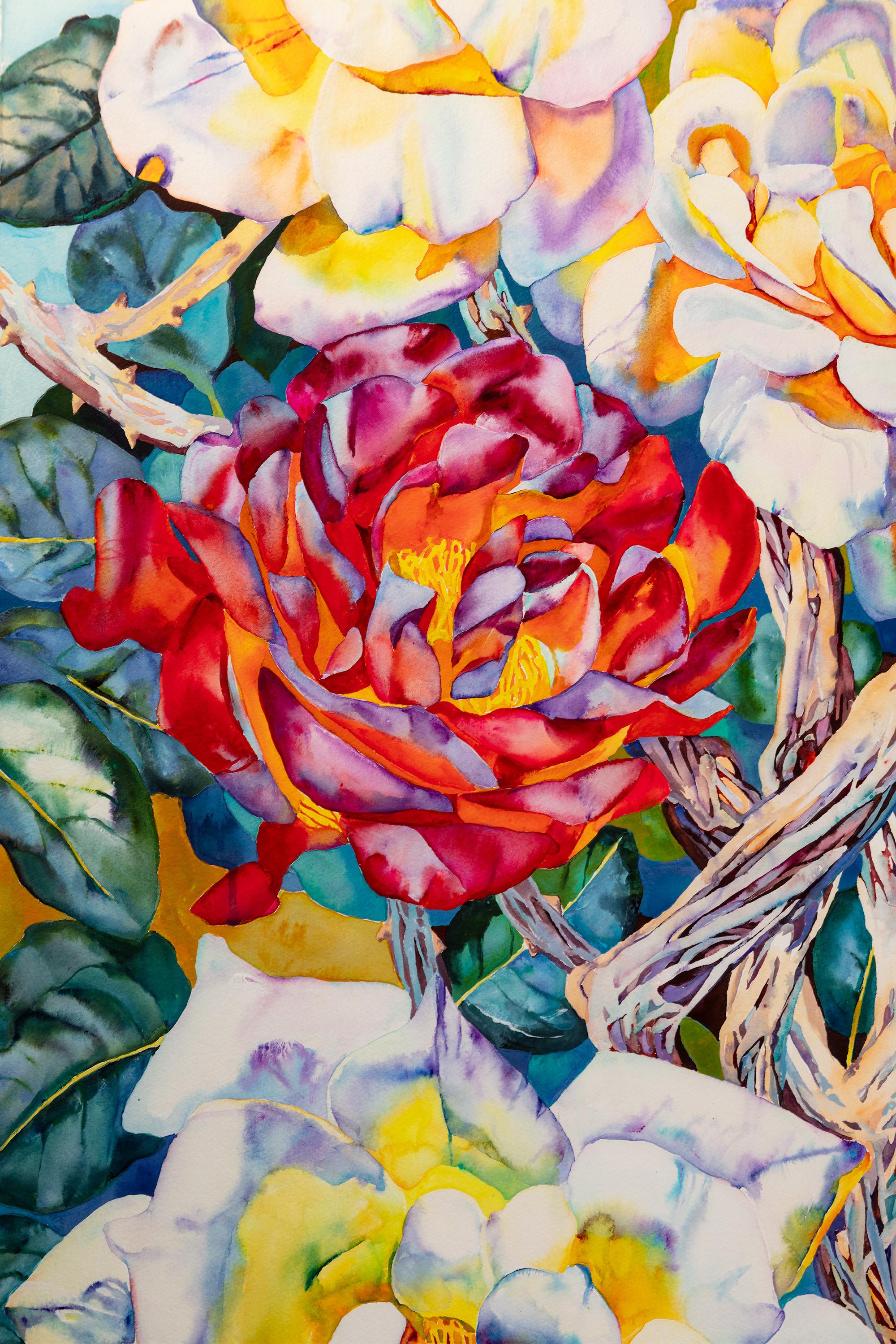 'Rosas y espinas' acuarela original firmada por Patricia Tobacco-Forrester 2