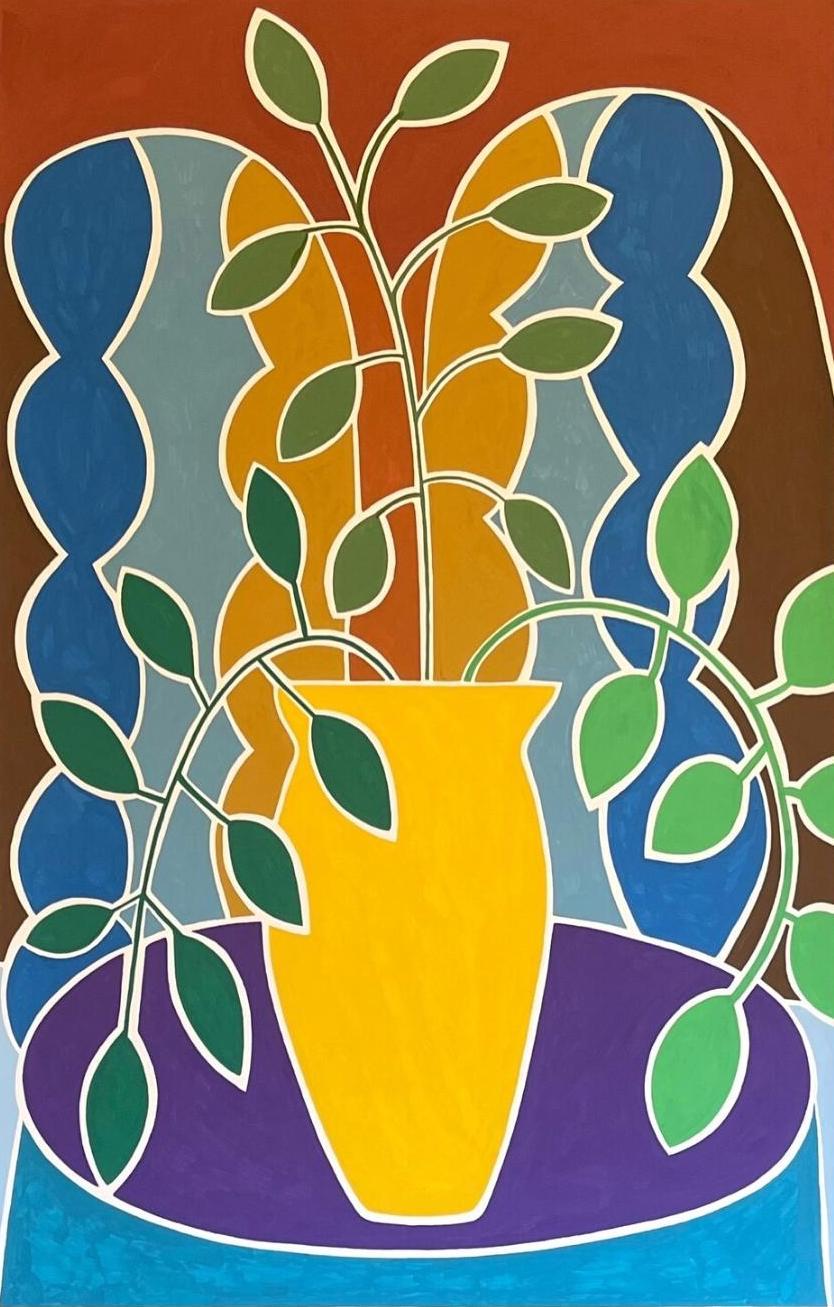 Leaf Squiggle Arch - Painting by Patricia Udell