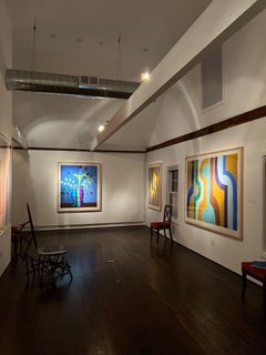 Leaves with Arching Red Tulips