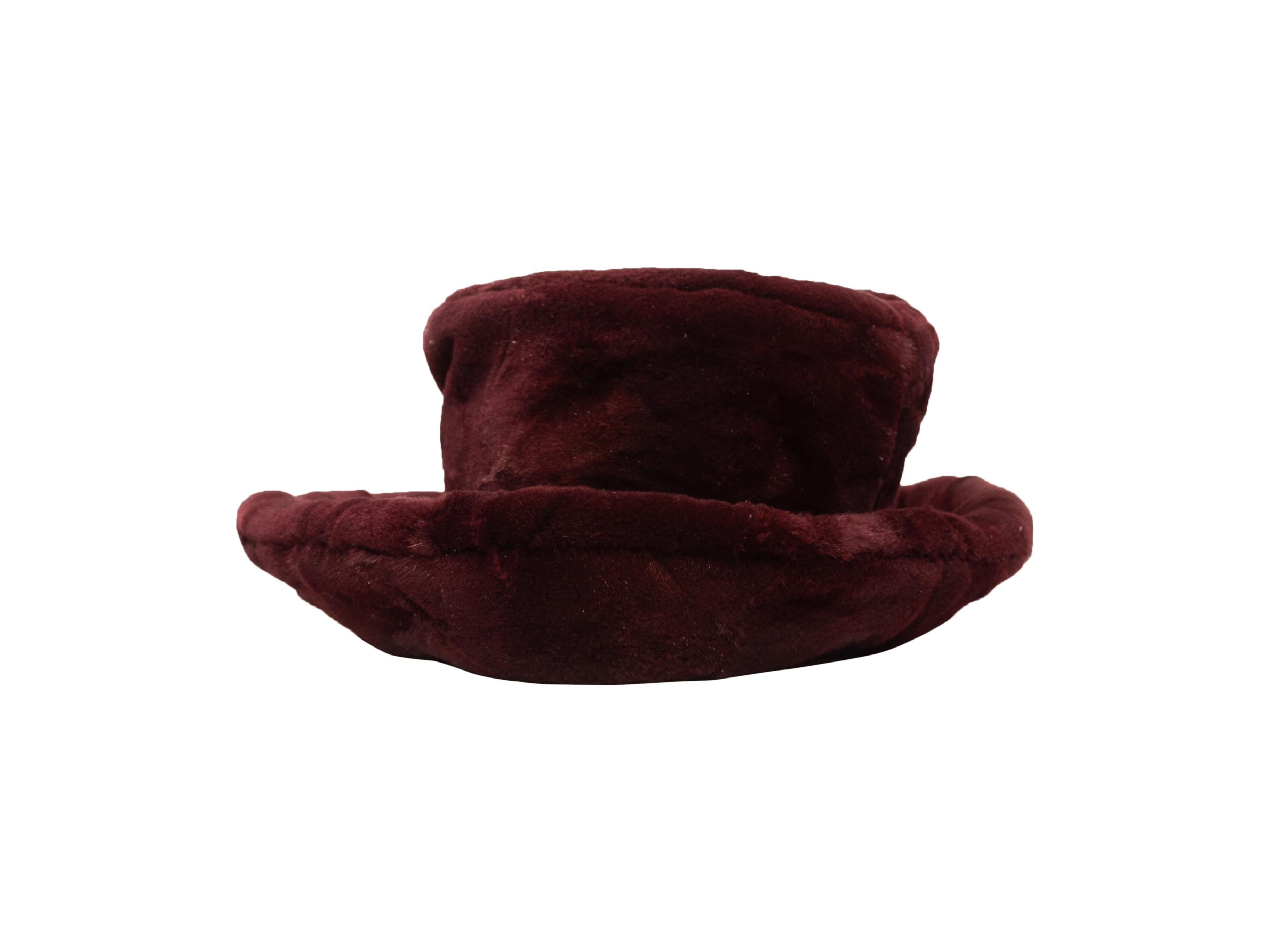 Black Patricia Underwood Burgundy Fur Hat