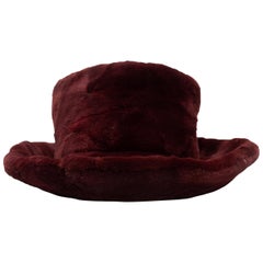 Patricia Underwood Burgundy Fur Hat