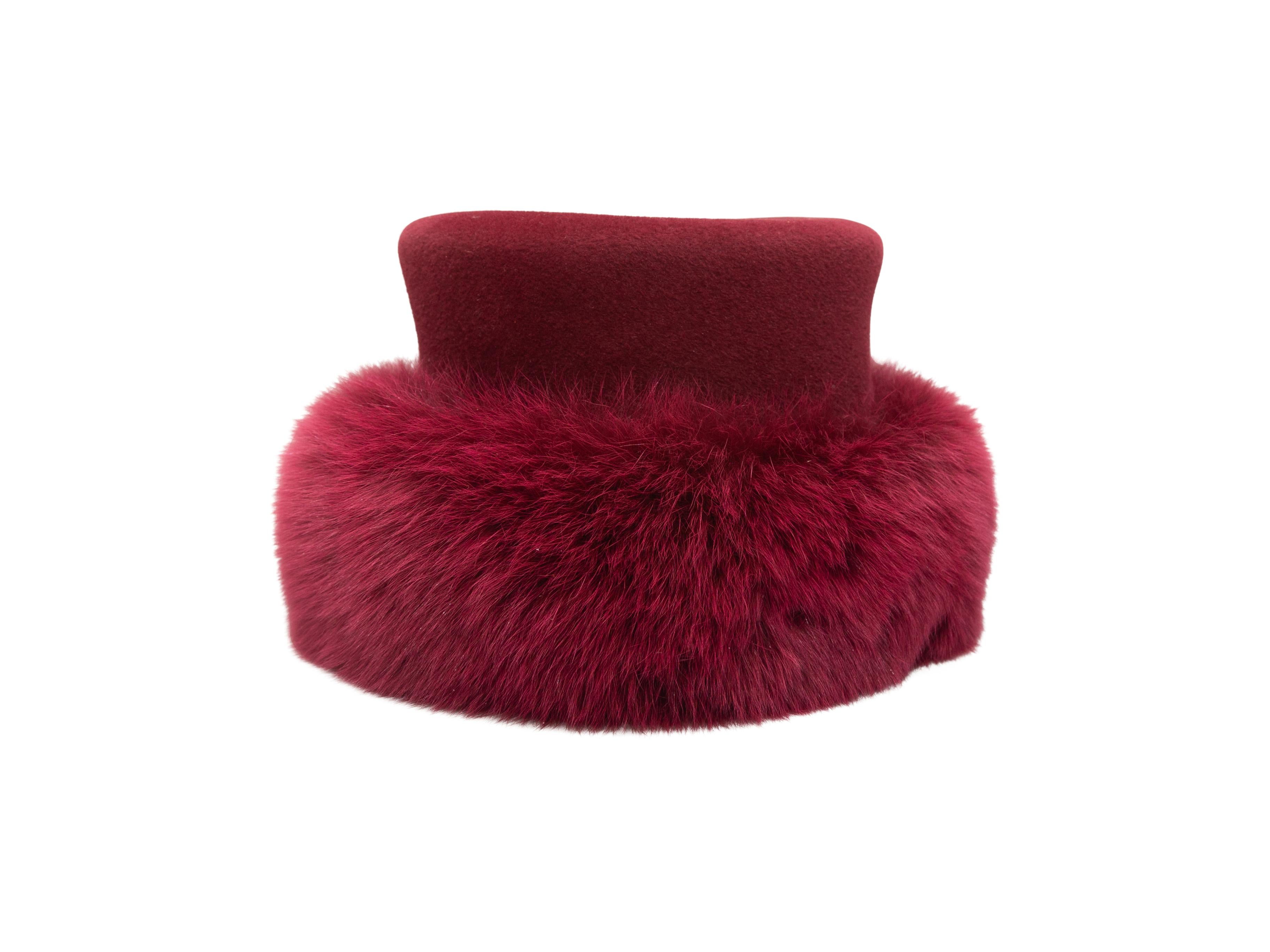 Patricia Underwood Raspberry Wool & Fur Hat In Good Condition In New York, NY