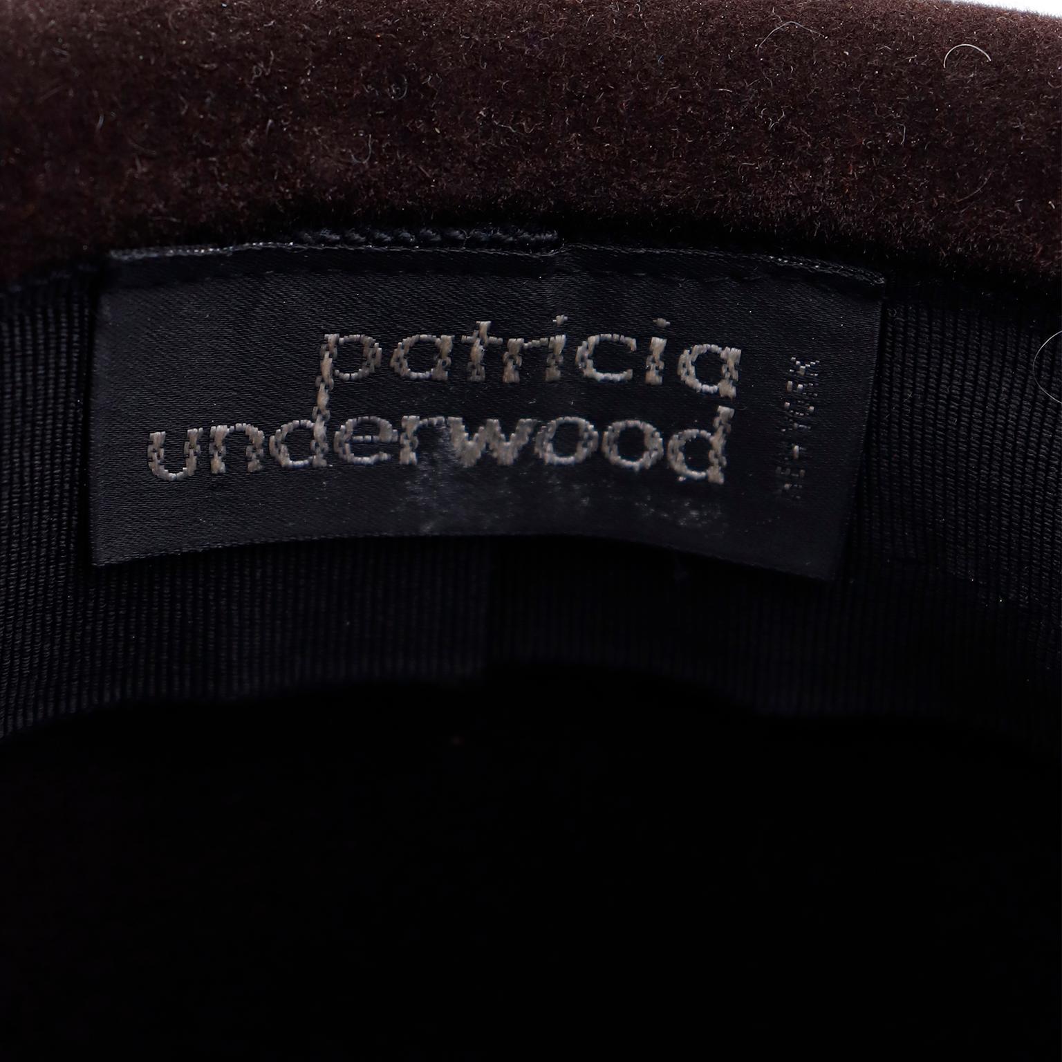 Patricia Underwood Vintage Brauner Wollhut mit Schlangenhautband im Angebot 2