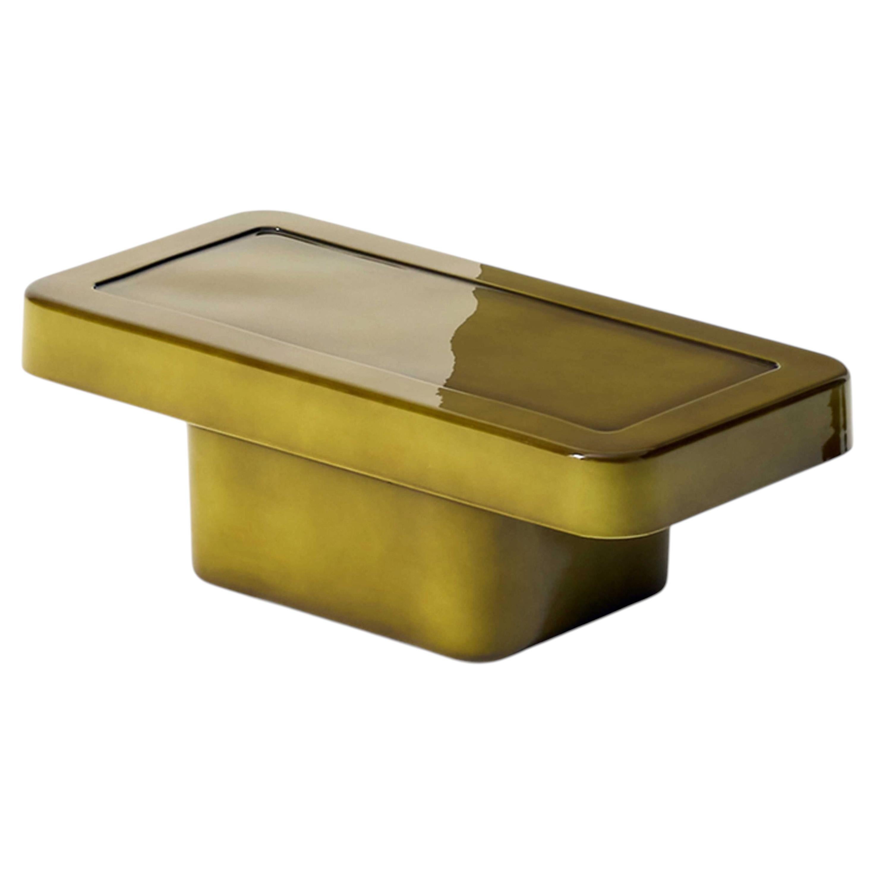 Patricia Urquiola Ardys GreenLacquered Concrete Low Table for Cassina