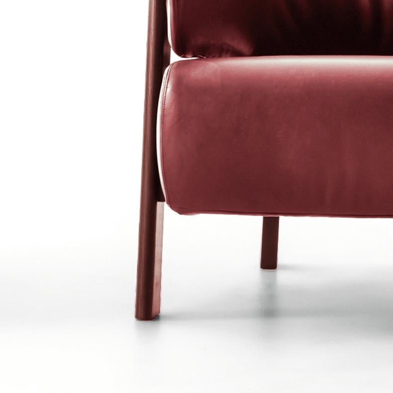 Italian Patricia Urquiola ''Back-Wing Armchair', Wood, Foam and Leather by Cassina For Sale