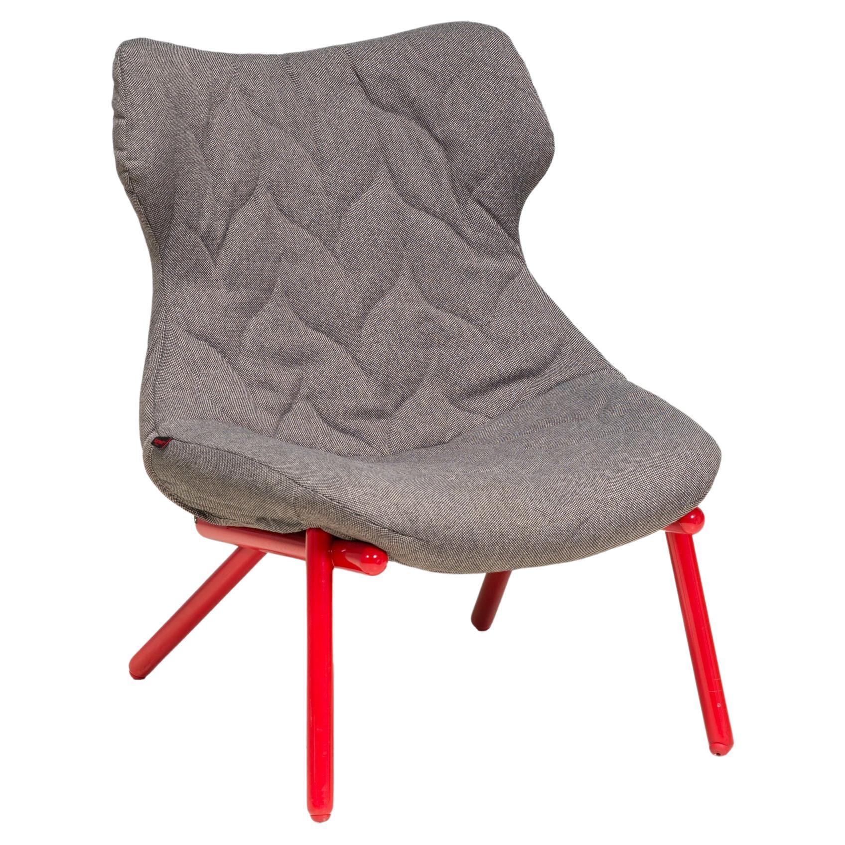 Patricia Urquiola for Kartell Grey Fabric Foliage Armchair For Sale