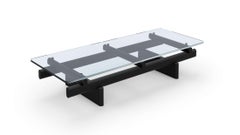 Patricia Urquiola Sengu Coffee Table in Walnut & Glass, Modern Design