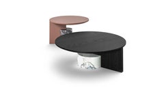 Patricia Urquiola Set of Two Sengu Low Wood and Marble Tables For Cassina