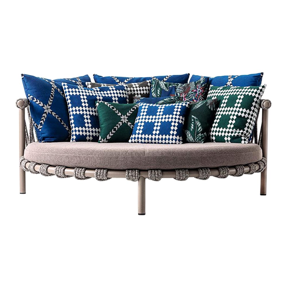 Patricia Urquiola „Trampoline“ Outdoor-Sofa, Stahl, Seil und Stoff von Cassina