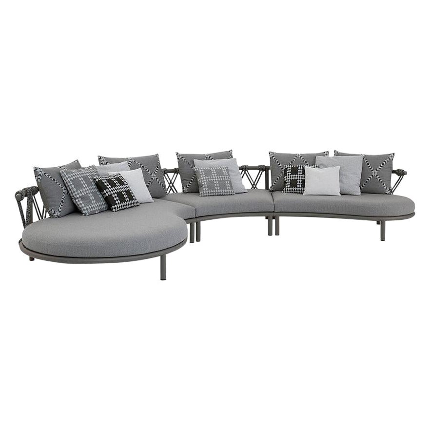 Patricia Urquiola ''Trampolin'' Sofa für draußen, Stahl, Seil und Stoff von Cassina