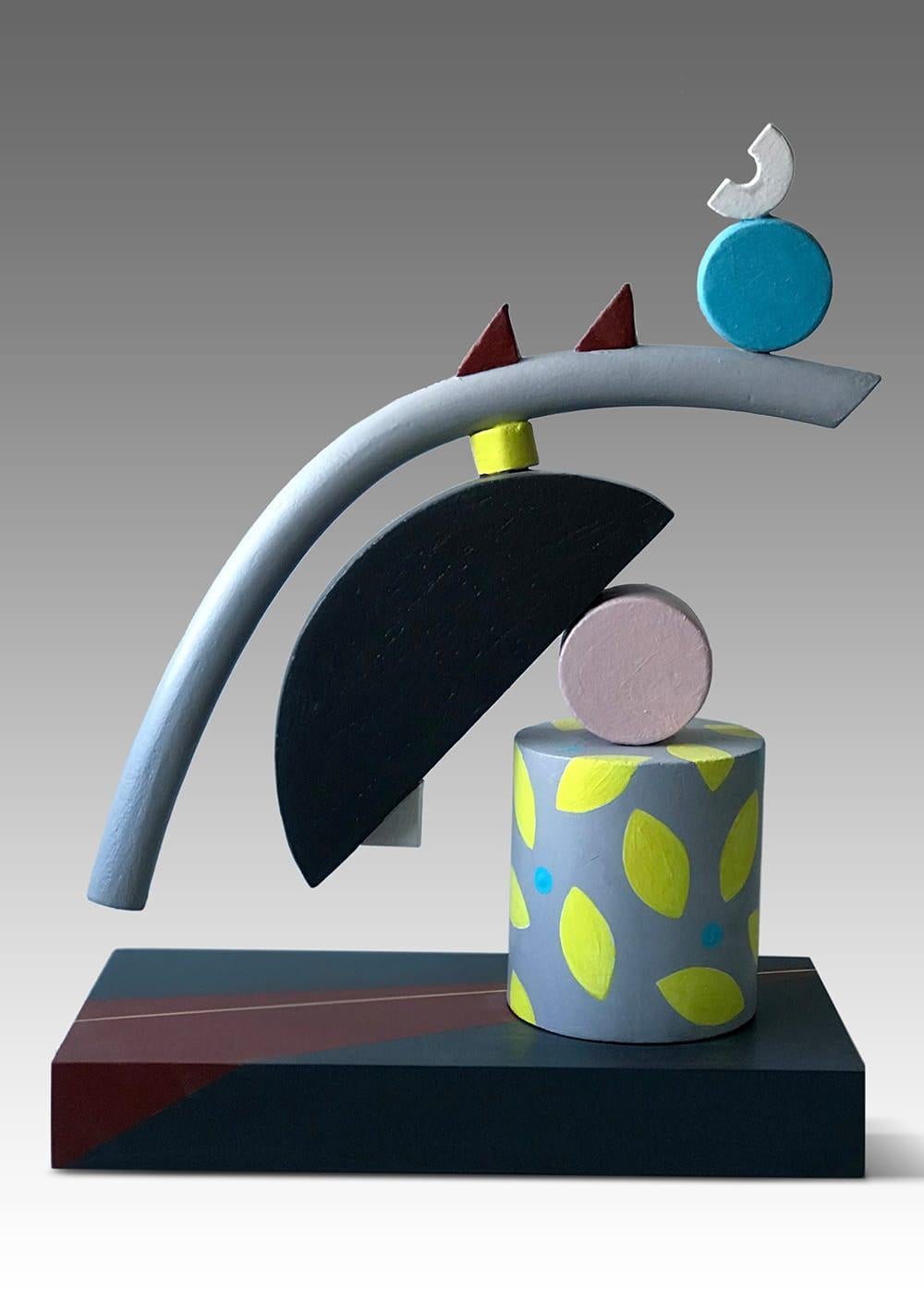 Arc is a unique fired clay constructed, painted and mounted on MDF sculpture by contemporary artist Patricia Volk, dimensions are 40 × 31 × 16 cm (15.7 × 12.2 × 6.3 in). 
The sculpture is signed and comes with a certificate of authenticity.