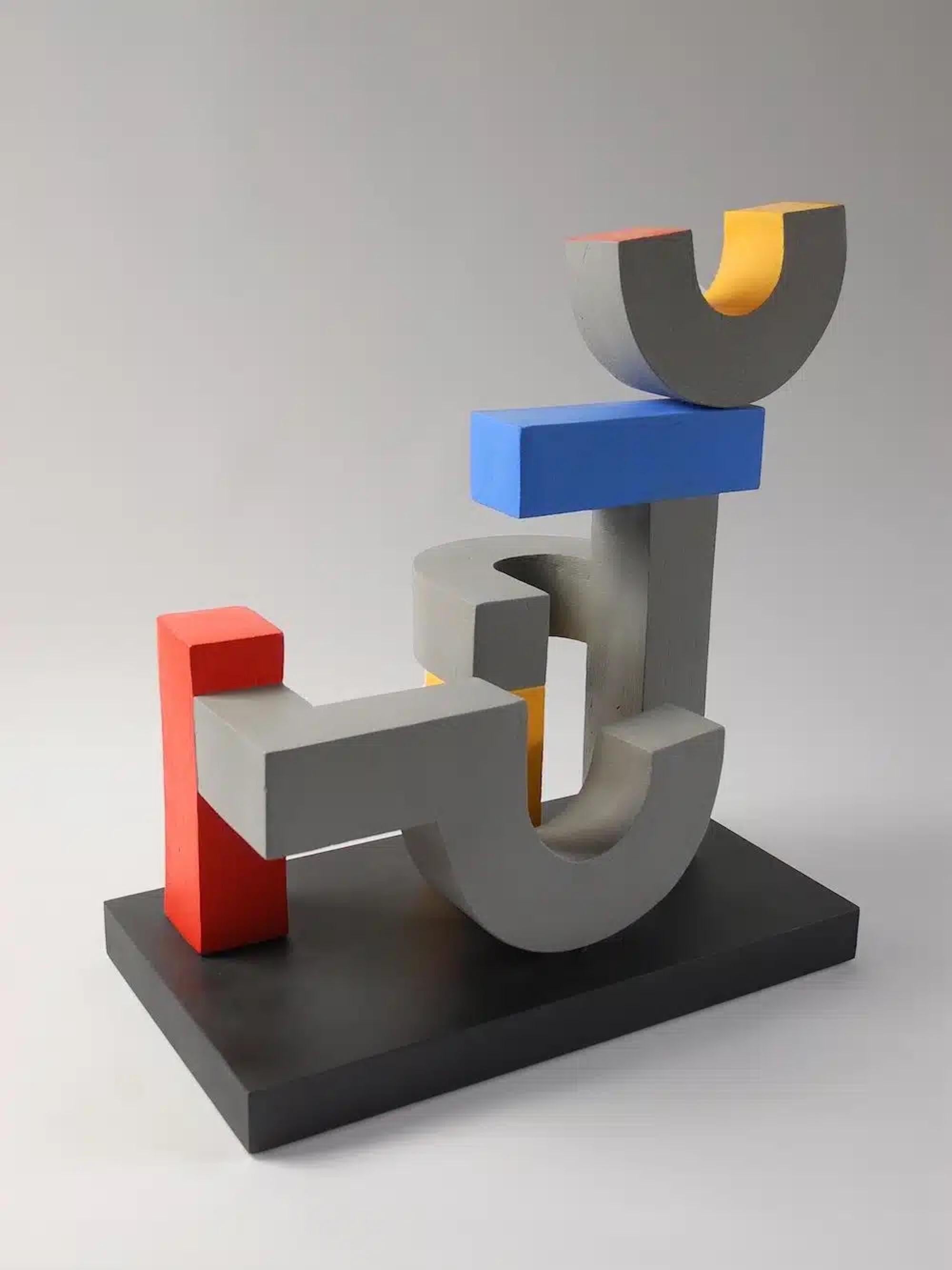Assembly is a fired clay constructed, painted and mounted on MDF sculpture by Patricia Volk, dimensions are 51 × 46 × 25 cm (20.1 × 18.1 × 9.8 in). 
It is a unique signed piece and comes with a certificate of authenticity signed by the artist.