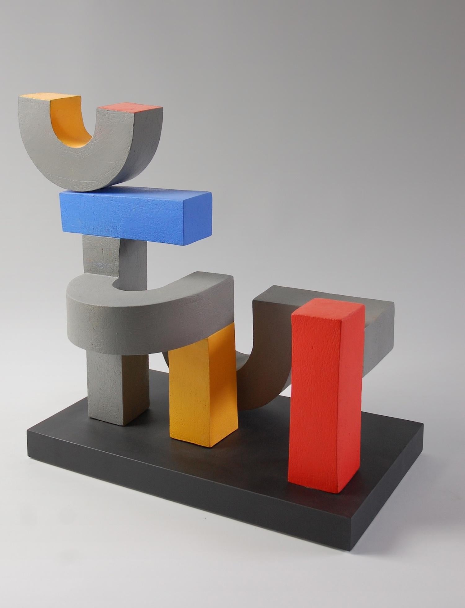 Assemblie de Patricia Volk - Sculpture en céramique abstraite, argile peinte en vente 1