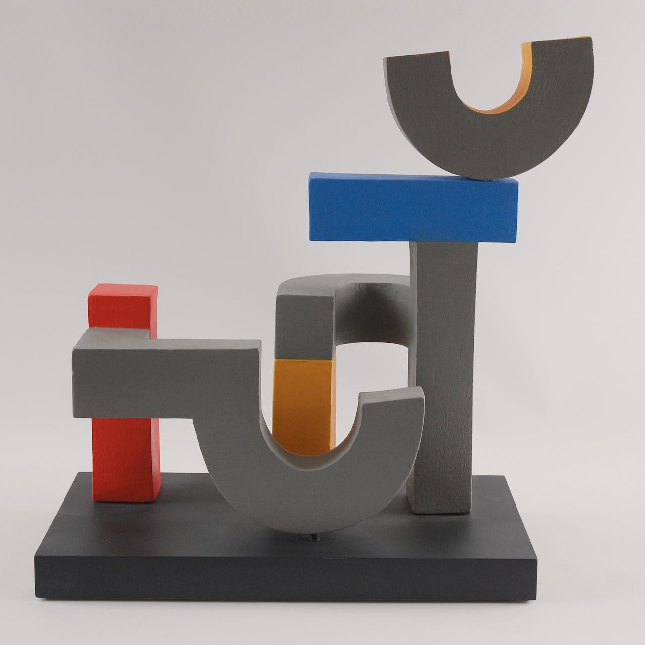 Assemblie de Patricia Volk - Sculpture en céramique abstraite, argile peinte en vente 4
