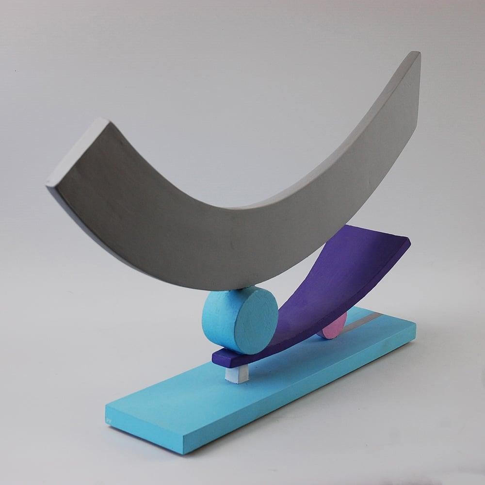 Balance de Patricia Volk - Sculpture céramique abstraite, argile peinte, géométrique en vente 4