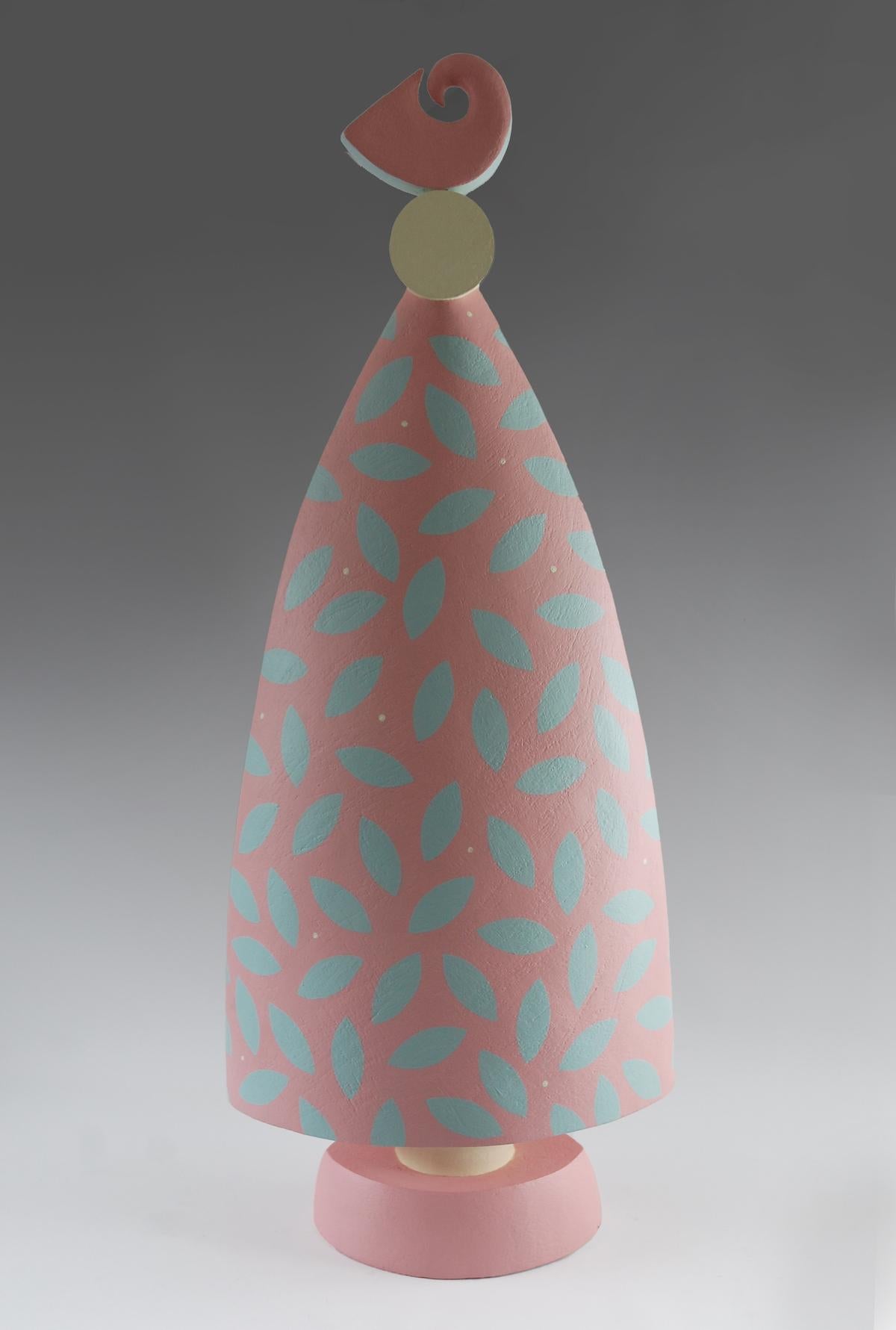 Bloom von Patricia Volk – Abstrakte Keramikskulptur, gemalt in Ton, Pastell  im Angebot 1