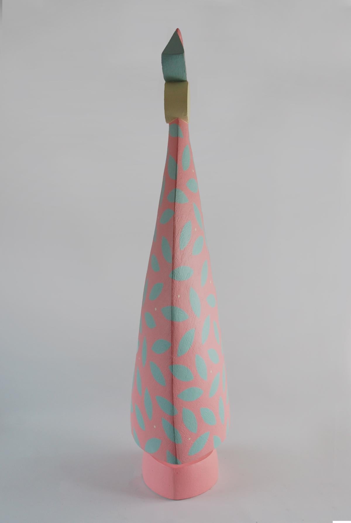 Bloom de Patricia Volk - Escultura abstracta de cerámica, arcilla pintada, pastel en venta 2