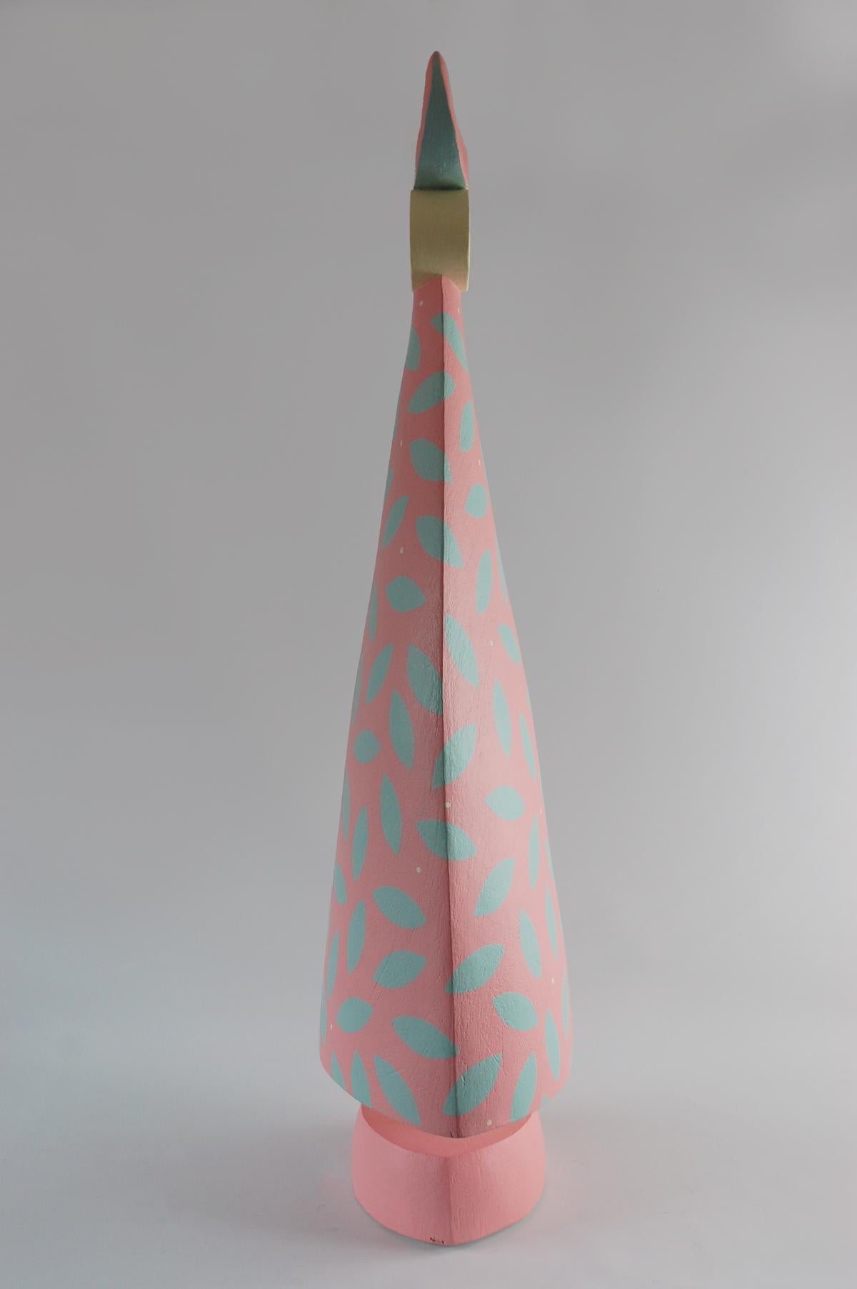Bloom de Patricia Volk - Escultura abstracta de cerámica, arcilla pintada, pastel en venta 3