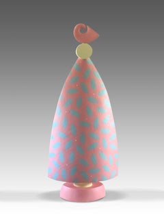 Bloom by Patricia Volk - Abstract ceramic sculpture, painted clay, pastel