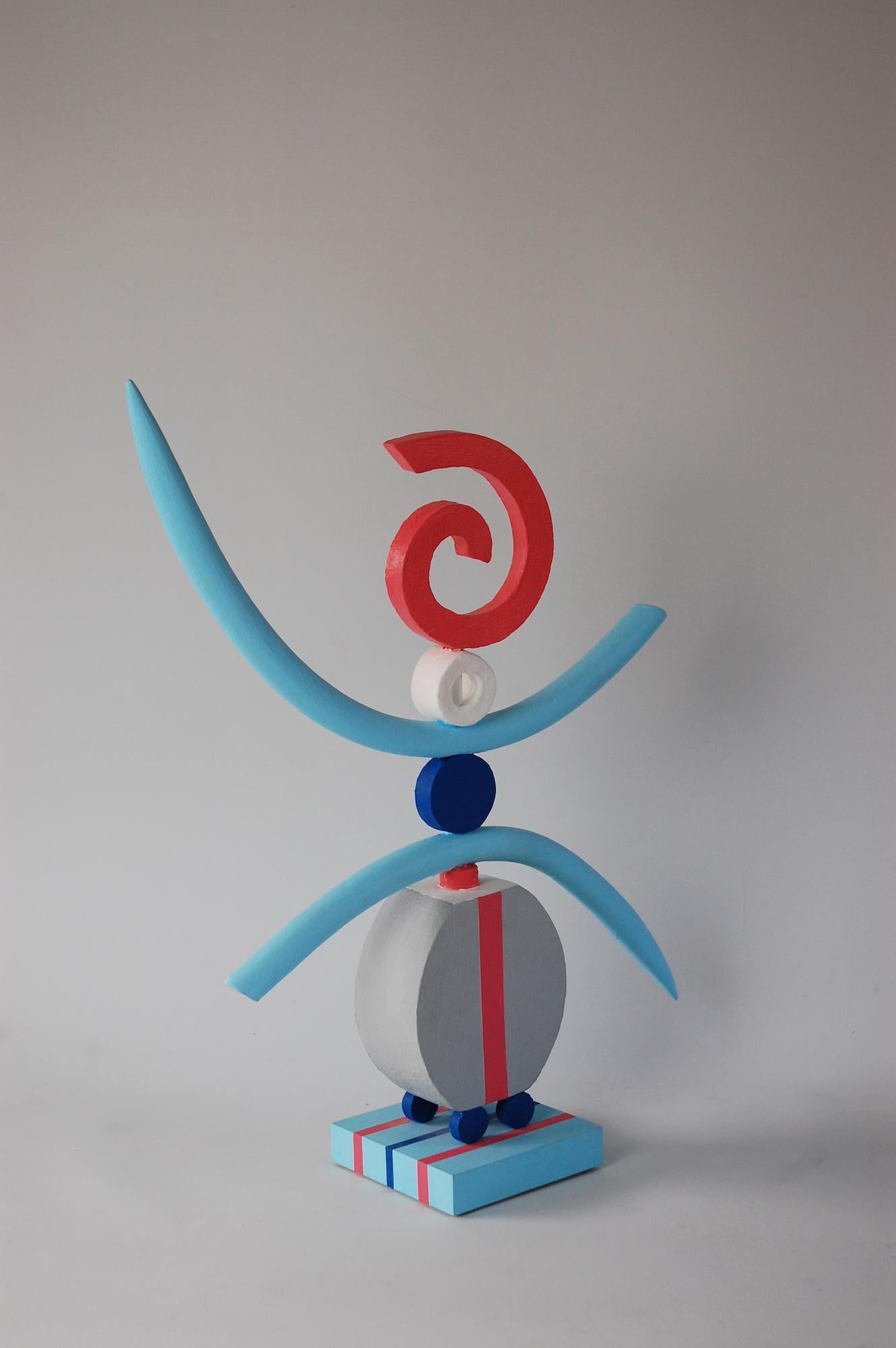 Cairn (4) de Patricia Volk - Escultura abstracta de cerámica, arcilla pintada, dinámica en venta 1