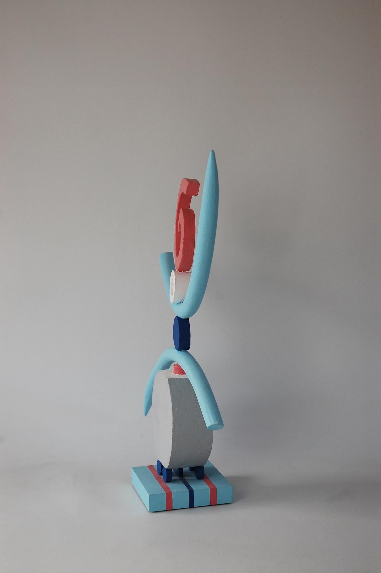 Cairn (4) de Patricia Volk - Escultura abstracta de cerámica, arcilla pintada, dinámica en venta 4