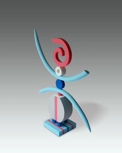 Cairn (4) by Patricia Volk - Abstract ceramic sculpture, painted clay, dynamic