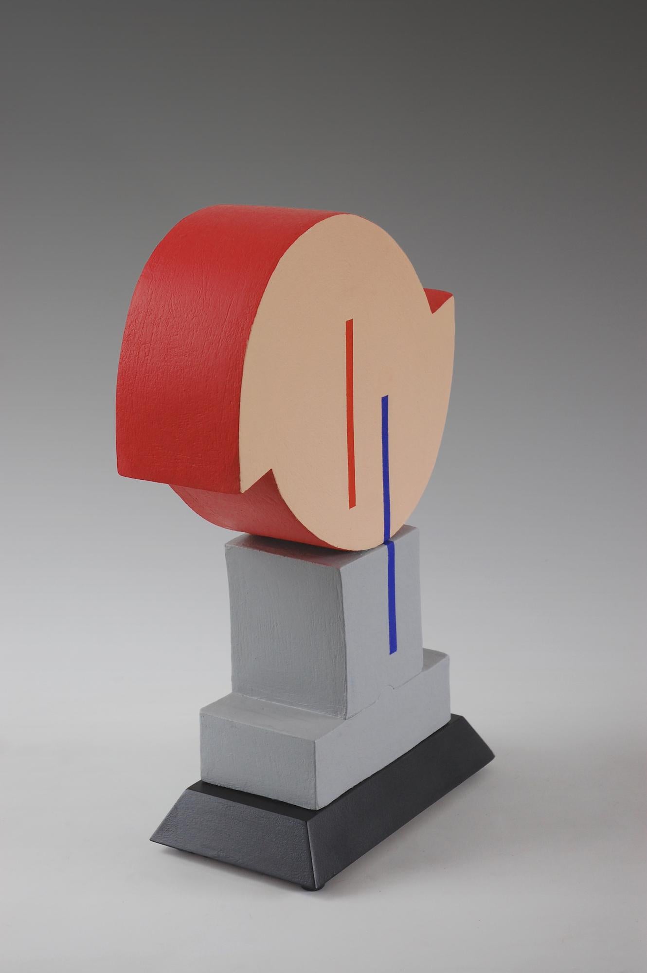 Calibrate by Patricia Volk - Abstract ceramic sculpture, painted clay, dynamic For Sale 1