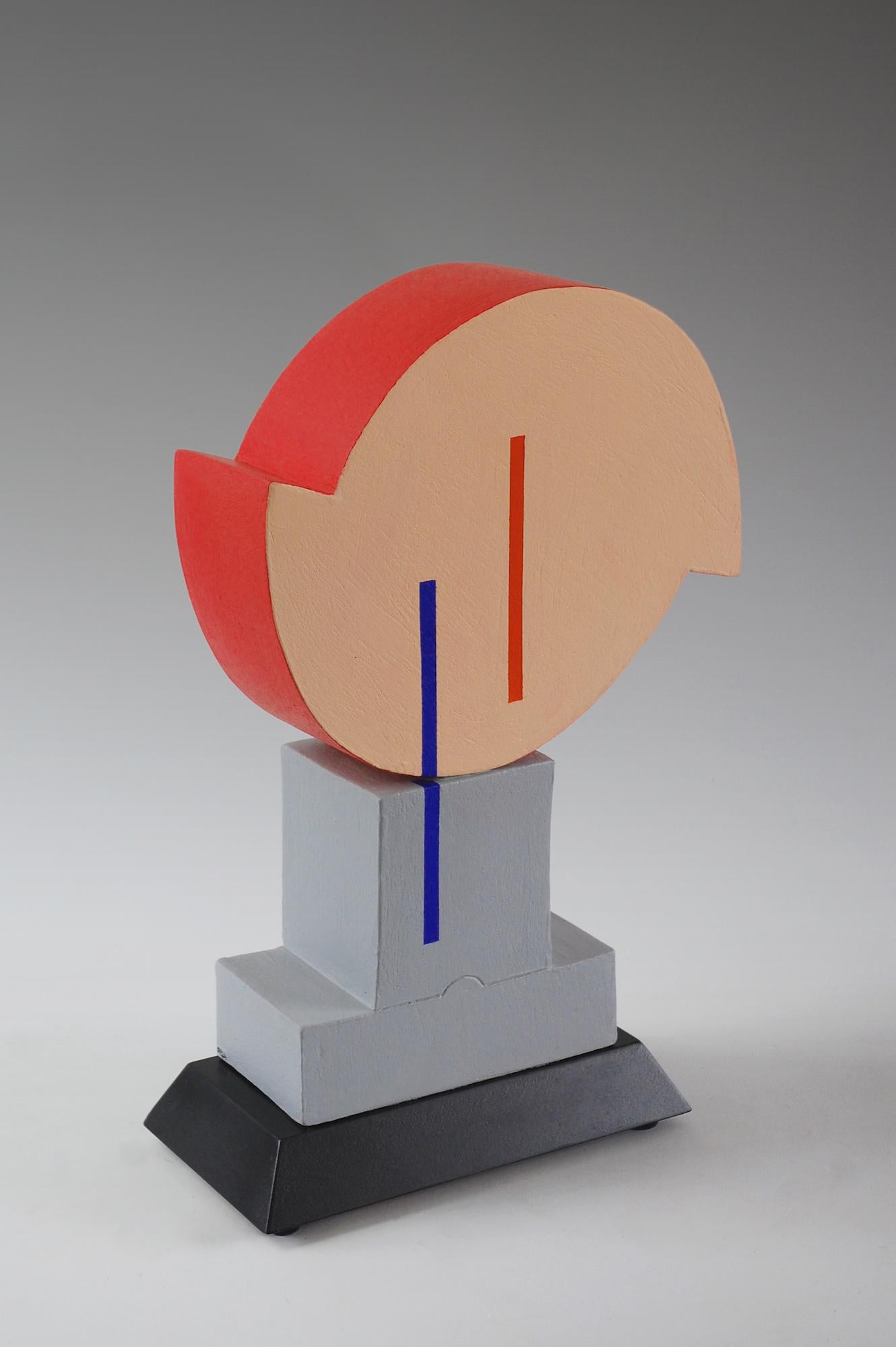 Calibrate by Patricia Volk - Abstract ceramic sculpture, painted clay, dynamic For Sale 2