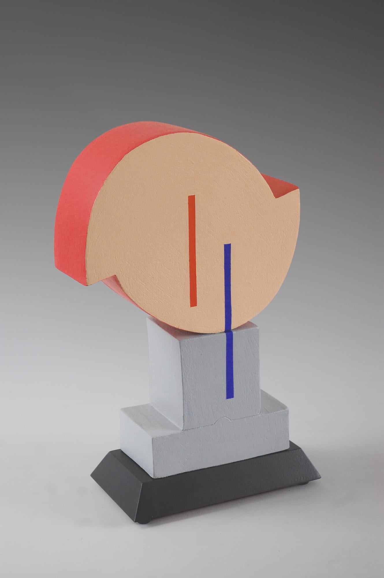 Calibrate by Patricia Volk - Abstract ceramic sculpture, painted clay, dynamic For Sale 3