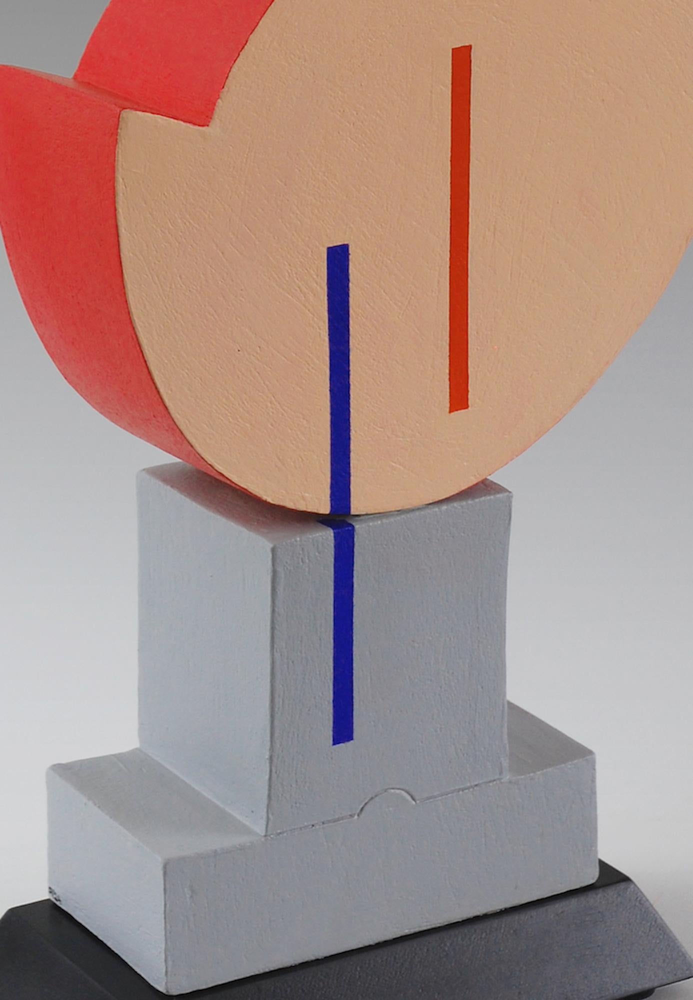 Calibrate by Patricia Volk - Abstract ceramic sculpture, painted clay, dynamic For Sale 4