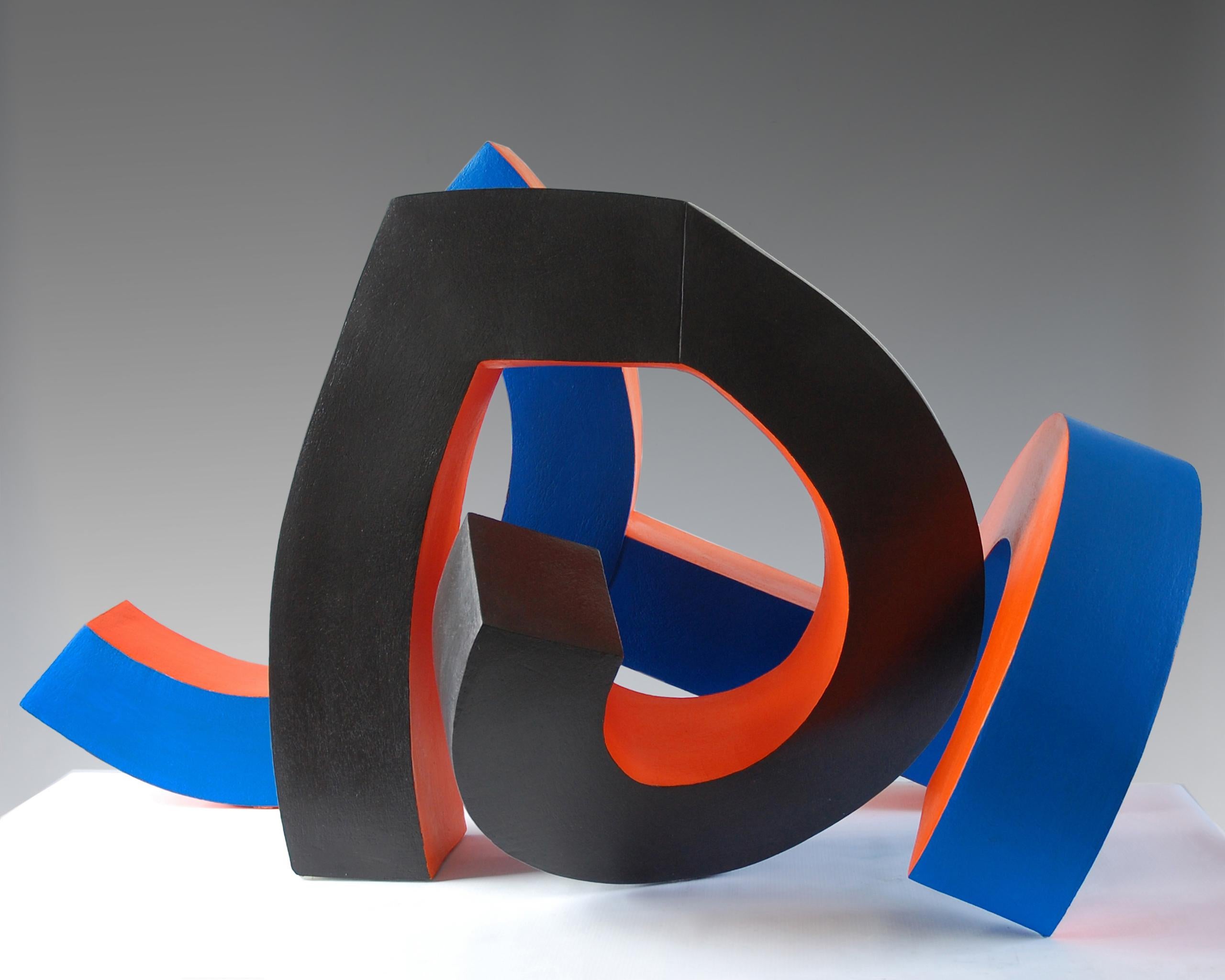 Construction (2) by Patricia Volk - Abstract ceramic sculpture, painted clay For Sale 1