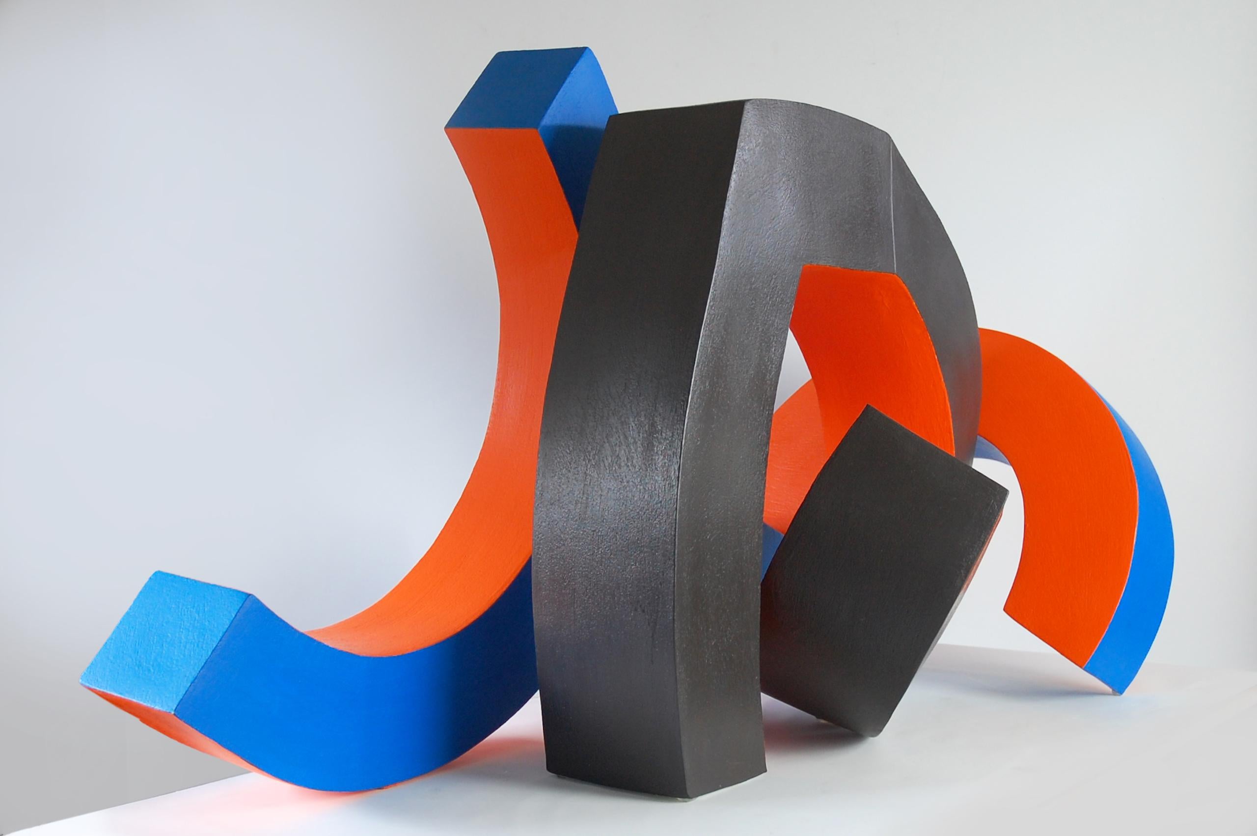 Construction (2) by Patricia Volk - Abstract ceramic sculpture, painted clay For Sale 2