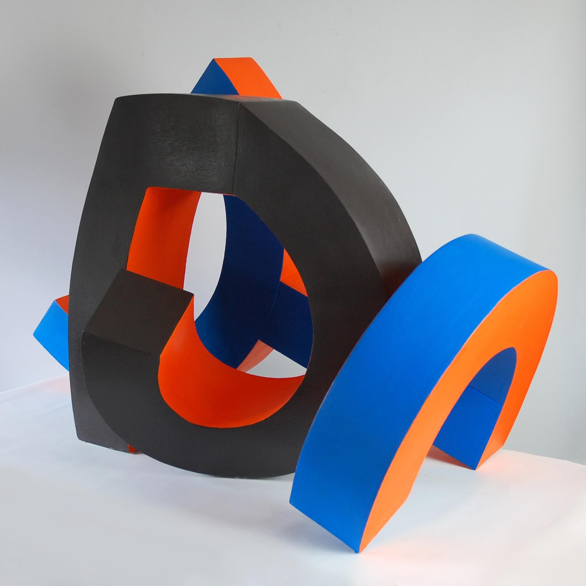 Construction (2) by Patricia Volk - Abstract ceramic sculpture, painted clay For Sale 5