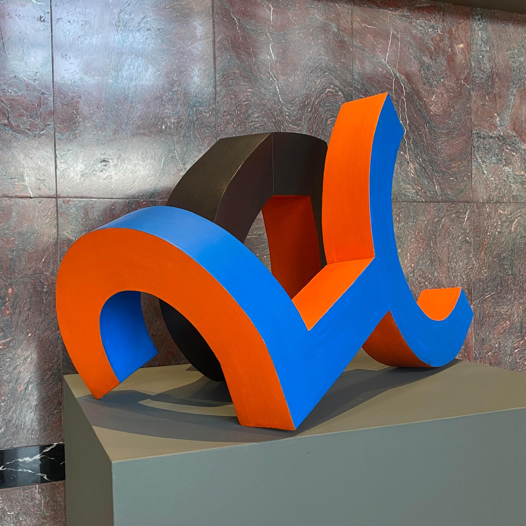 Construction (2) by Patricia Volk - Abstract ceramic sculpture, painted clay For Sale 7