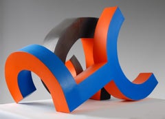Construction (2) by Patricia Volk - Abstract ceramic sculpture, painted clay
