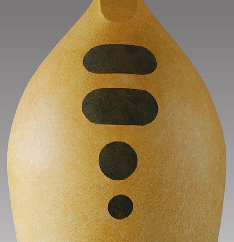 Eternal by Patricia Volk - Abstract ceramic sculpture, painted clay, yellow For Sale 1