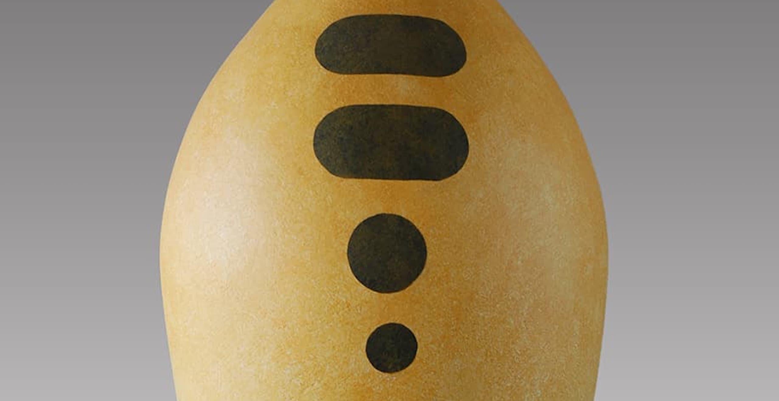 Eternal by Patricia Volk - Abstract ceramic sculpture, painted clay, yellow For Sale 3