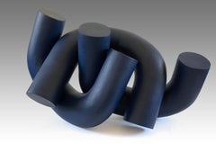 Hold by Patricia Volk - Abstract ceramic sculpture, painted clay, black colour