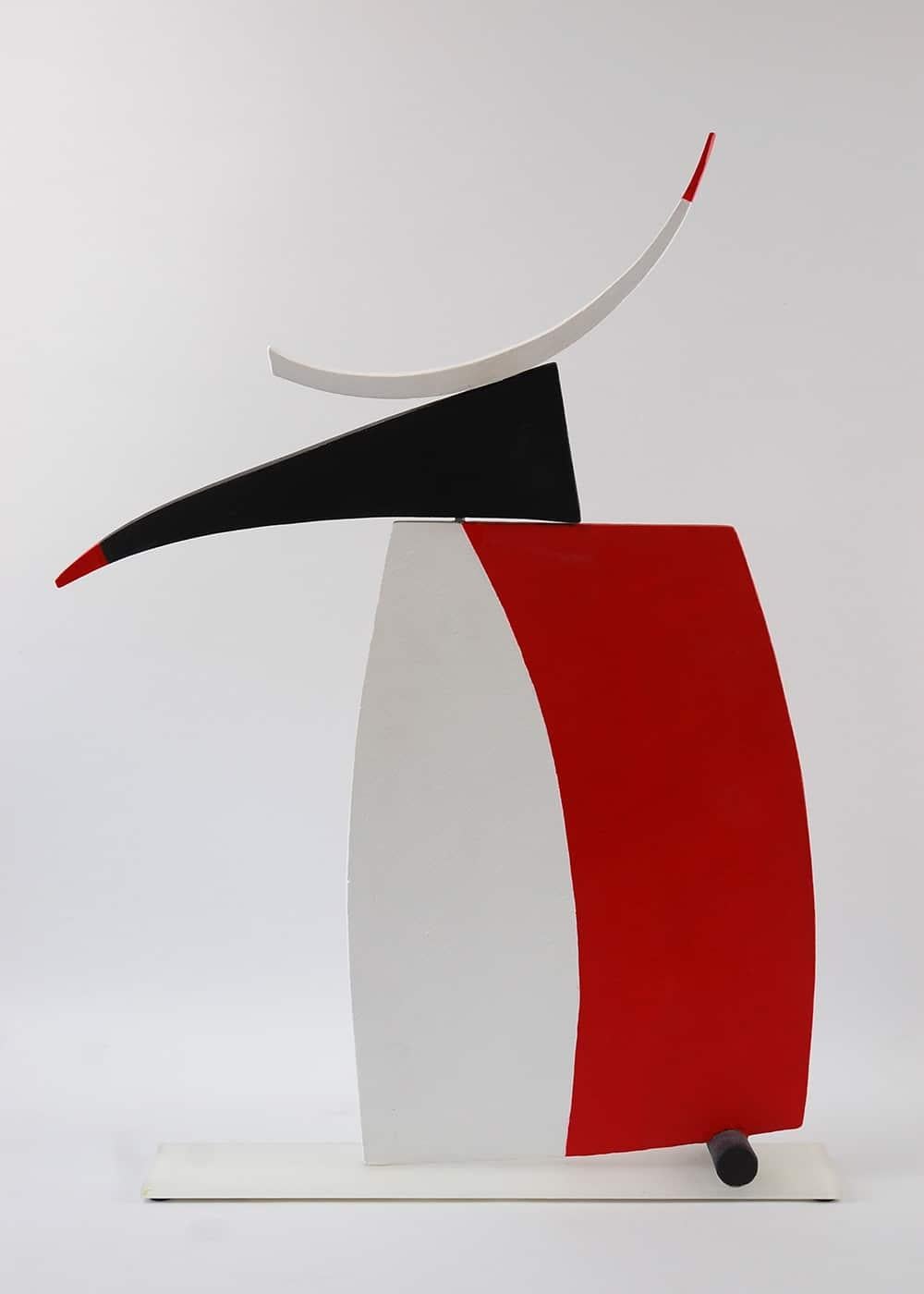 Ignite by Patricia Volk - Abstract ceramic sculpture, painted clay, geometric For Sale 1