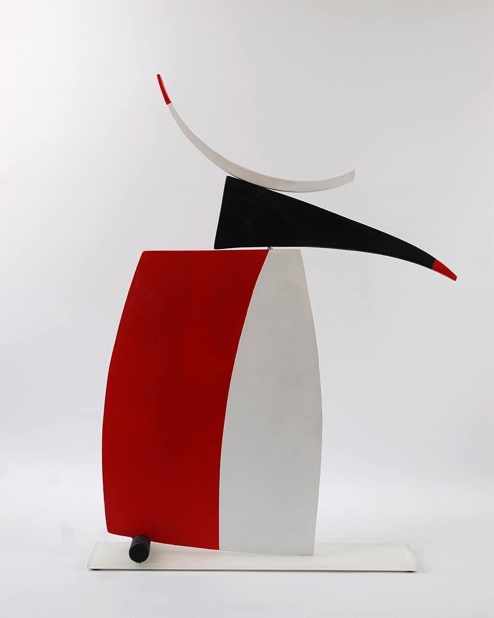 Ignite de Patricia Volk - Sculpture céramique abstraite, argile peinte, géométrique en vente 2