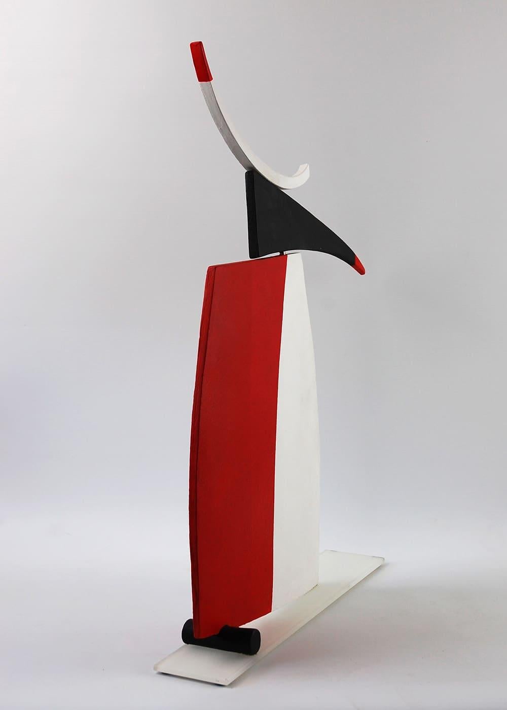 Ignite de Patricia Volk - Sculpture céramique abstraite, argile peinte, géométrique en vente 3