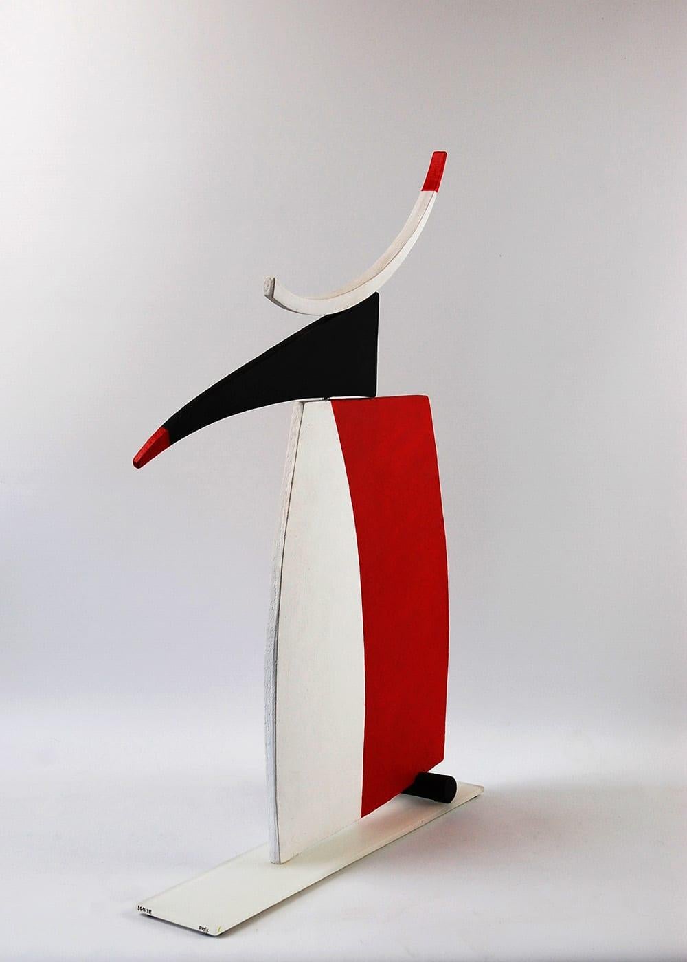 Ignite by Patricia Volk - Abstract ceramic sculpture, painted clay, geometric For Sale 4