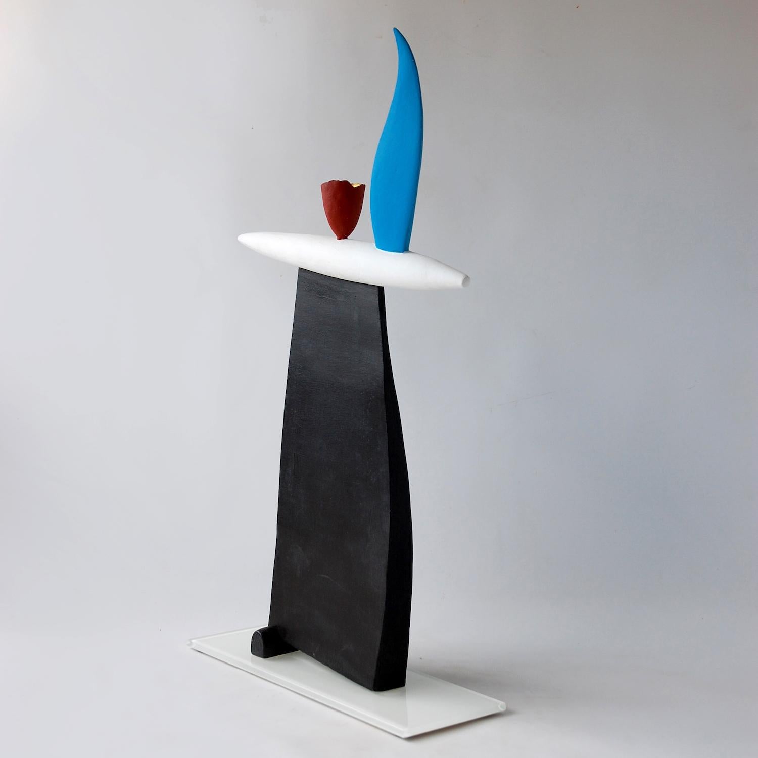 Rising (2) by Patricia Volk - Abstract ceramic sculpture, painted clay 1