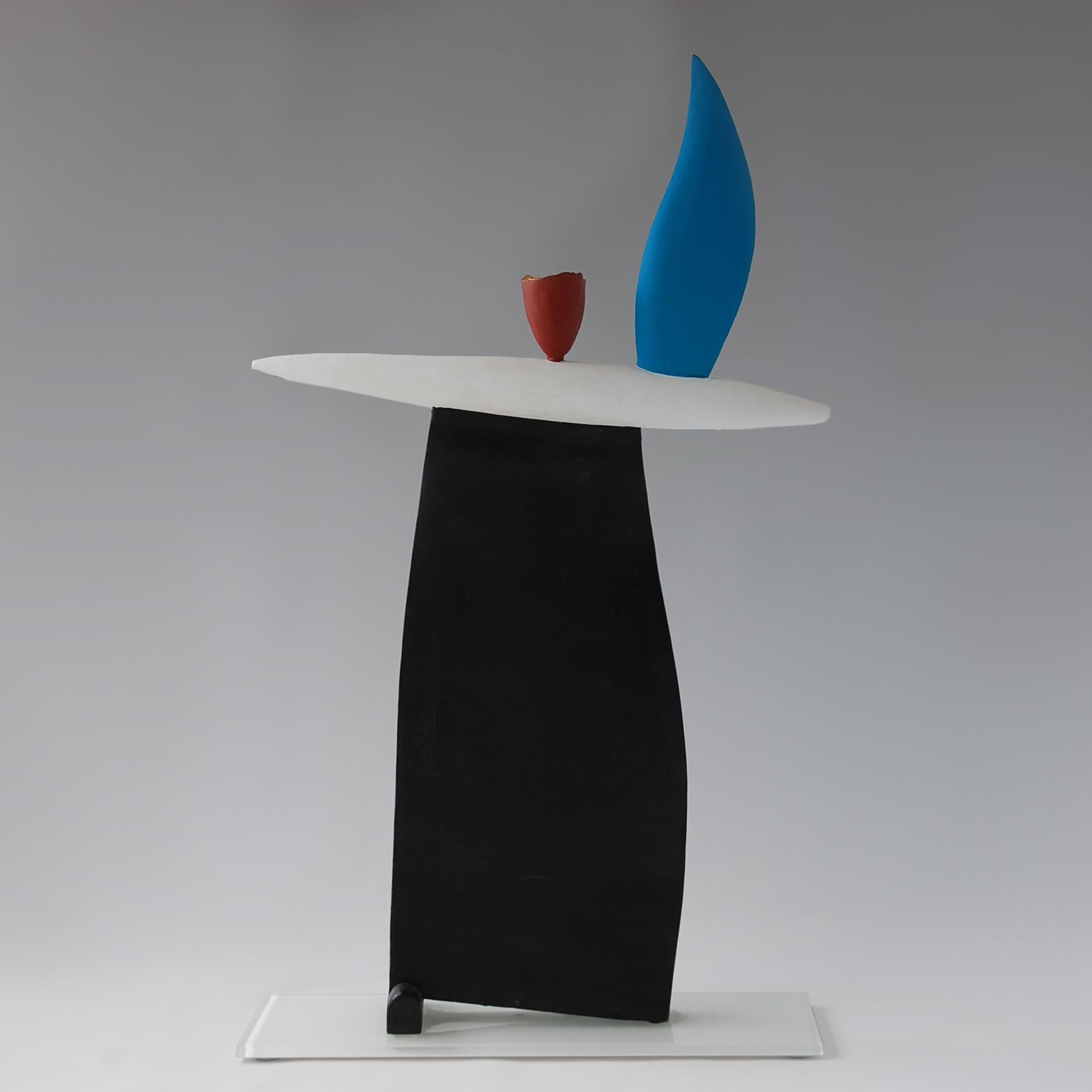 Rising (2) by Patricia Volk - Abstract ceramic sculpture, painted clay 2