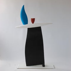 Rising (2) by Patricia Volk - Abstract ceramic sculpture, painted clay