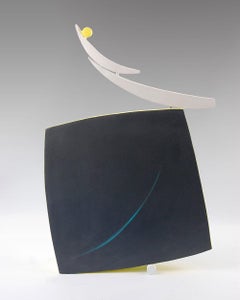 Selene by Patricia Volk - Abstract ceramic sculpture, painted clay, geometric