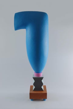 Serendipity 2 by Patricia Volk - Abstract ceramic sculpture, painted clay, totem
