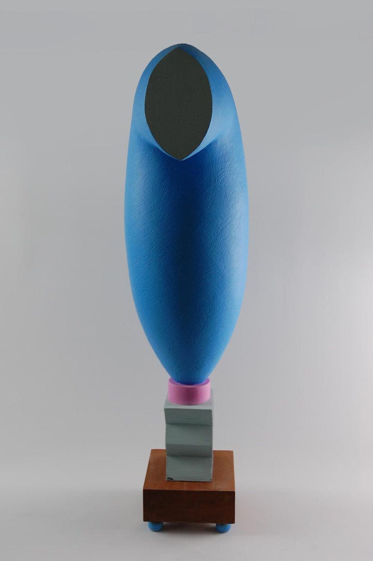 Serendipity 2 by Patricia Volk - Abstract ceramic sculpture, painted clay, totem For Sale 2
